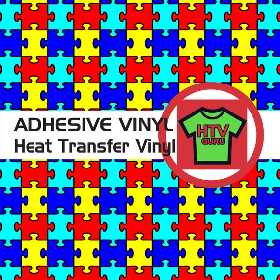 Printed Vinyl Puzzle Piece Autism Pattern HTV Iron On and Adhesive Outdoor Vinyl Sheets
