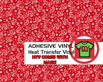 Red Bandana Vinyl Patterned Heat Transfer Vinyl Iron On Vinyl Sheets Adhesive Vinyl Sheets