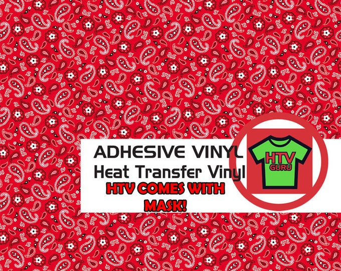 Red Bandana Vinyl Patterned Heat Transfer Vinyl Iron on Vinyl Etsy