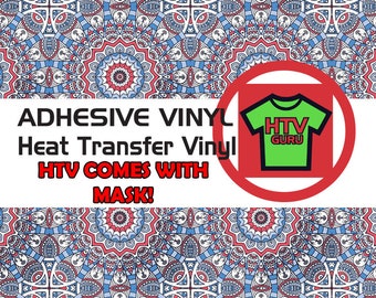 Mandala Printed HTV Pattern Vinyl Sheets Heat Transfer Iron On Sheets