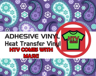 Paisley Printed HTV Pattern Vinyl Sheets Iron On Heat Transfer Vinyl Outdoor Vinyl Sheets