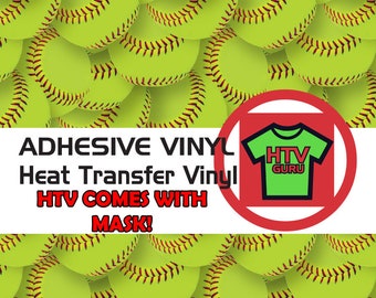 Softball Pattern Vinyl: HTV & Adhesive, Printed Vinyl Sheets