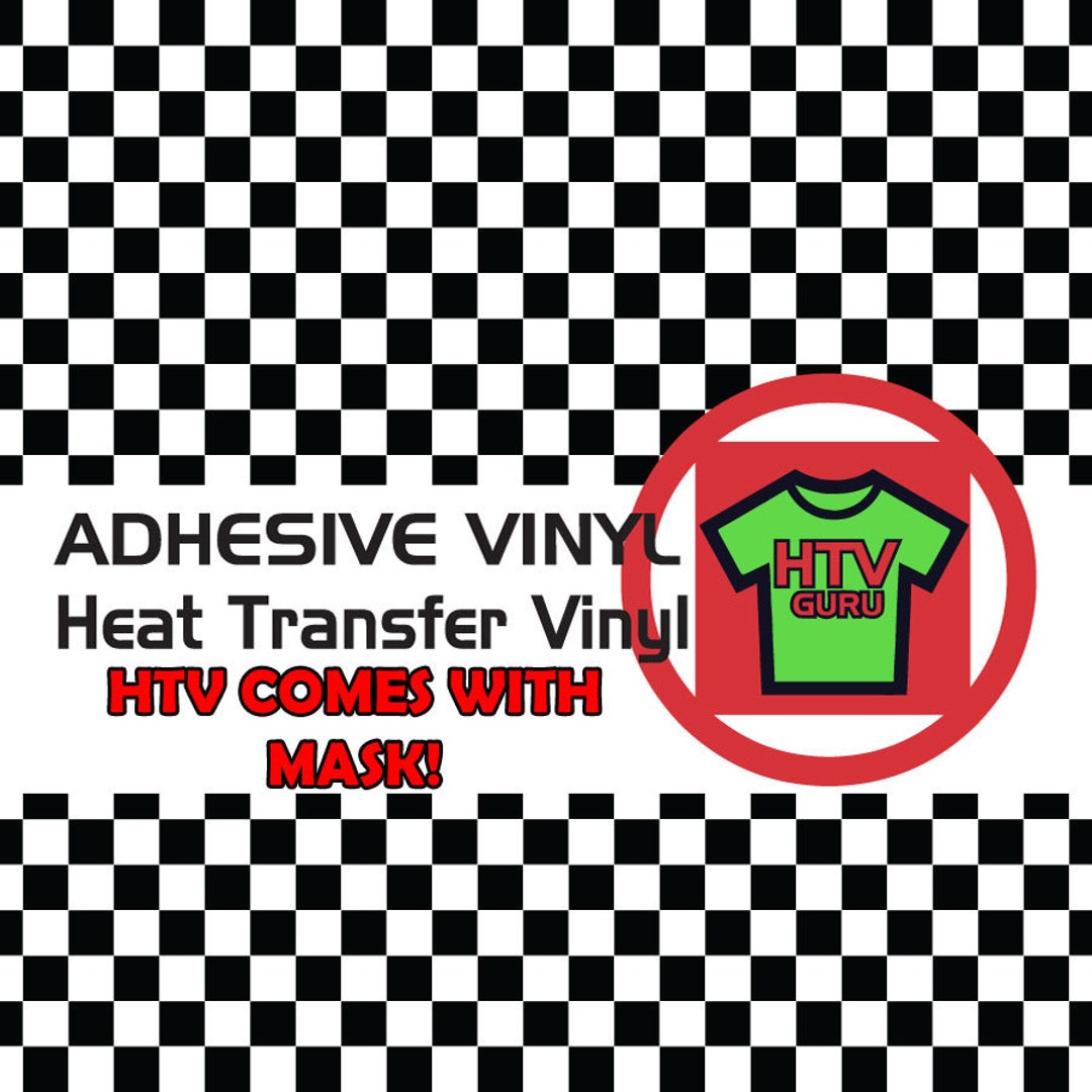 Checkered Flag Vinyl, HTV Iron on Black White Checkerboard Pattern, HTV ...