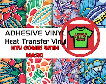 Floral Printed Patterns HTV & Vinyl Sheets, Heat Transfer Vinyl Sheets