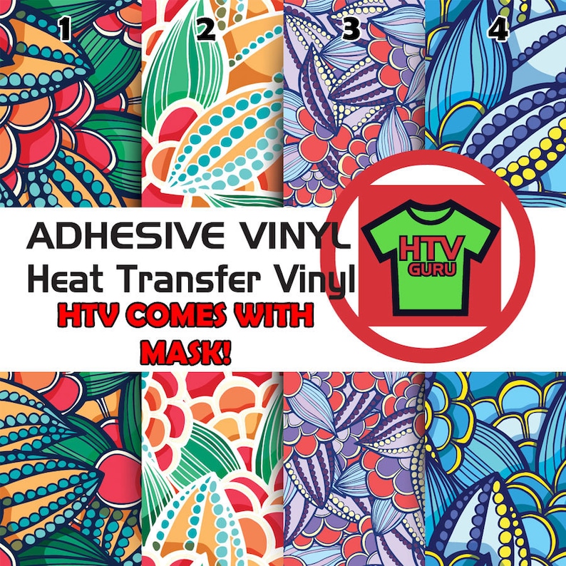 Floral Printed Patterns HTV & Vinyl Sheets Heat Transfer Etsy