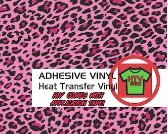Pink Leopard cheetah Animal Printed HTV Pattern Heat Transfer Vinyl and Adhesive Outdoor Vinyl Sheets