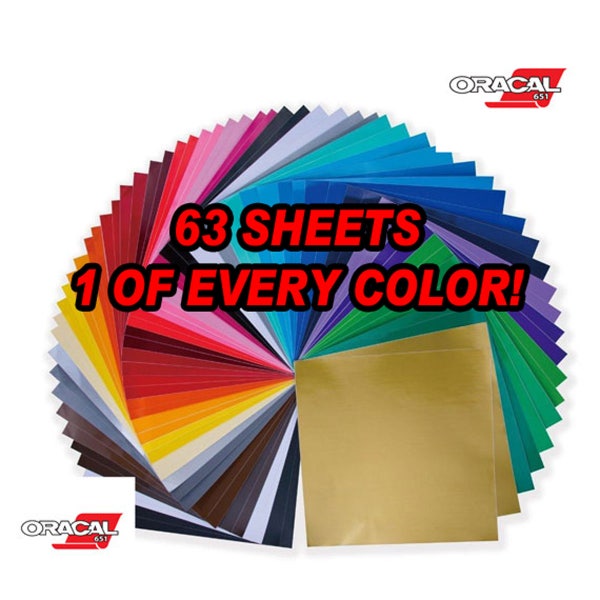 Oracal 651 63 12x12 Sheets 1 of every color pack Outdoor Vinyl