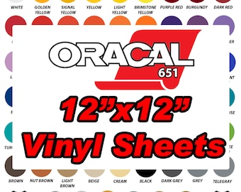 Oracal 651 Vinyl Sheets 12x12 Sheets Outdoor Adhesive Vinyl Sheets