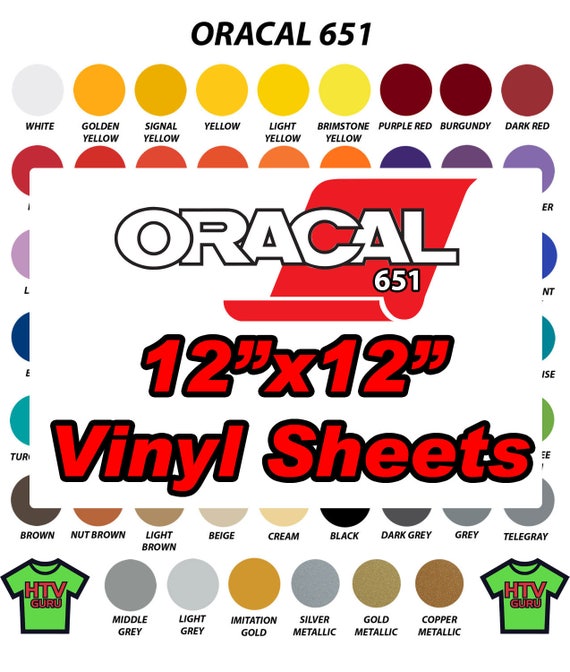 Oracal 651 Vinyl Sheets, Permanent Vinyl, Silhouette Vinyl, Cricut Vinyl,  Adhesive Sticker Vinyl, Custom Vinyl Decal, Outdoor Vinyl 
