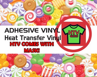 Candy Gummie Bears HTV Printed Patterned Outdoor Vinyl Sheets
