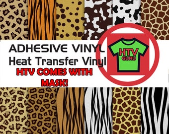 Animal Print HTV, Leopard, Zebra, Cheetah, Cow, Tiger, Printed Iron On Vinyl