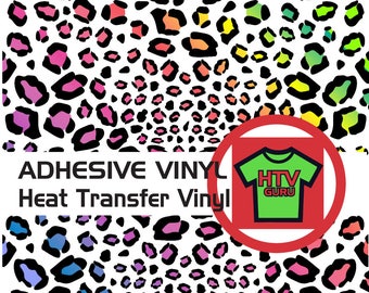 Wild Leopard Animal Print Iron On Heat Transfer Vinyl HTV Printed Patterned Outdoor Vinyl Sheets