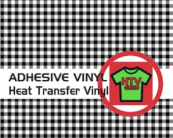 Buffalo Plaid Vinyl Black and White HTV Pattern Vinyl Sheets Adhesive Vinyl Sheets
