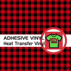 Buffalo Plaid Vinyl, HTV Iron On Red and black pattern, craft vinyl sheet, HTV / heat transfer or Adhesive Vinyl, lumberjack plaid