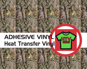 Camo Patterned Heat Transfer Vinyl Iron On Camoflage Printed Pattern HTV Outdoor Vinyl