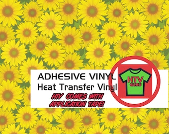 Sunflower Printed HTV Pattern Heat Transfer Vinyl and Adhesive Outdoor Vinyl Sheets