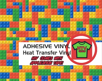 Plastic Building Blocks Pattern Heat Transfer Vinyl and Adhesive Outdoor Vinyl Sheets