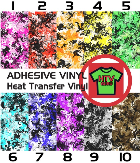 Marbled Swirl Printed Pattern HTV Iron on Heat Transfer Vinyl and Outdoor  Vinyl Sheets 