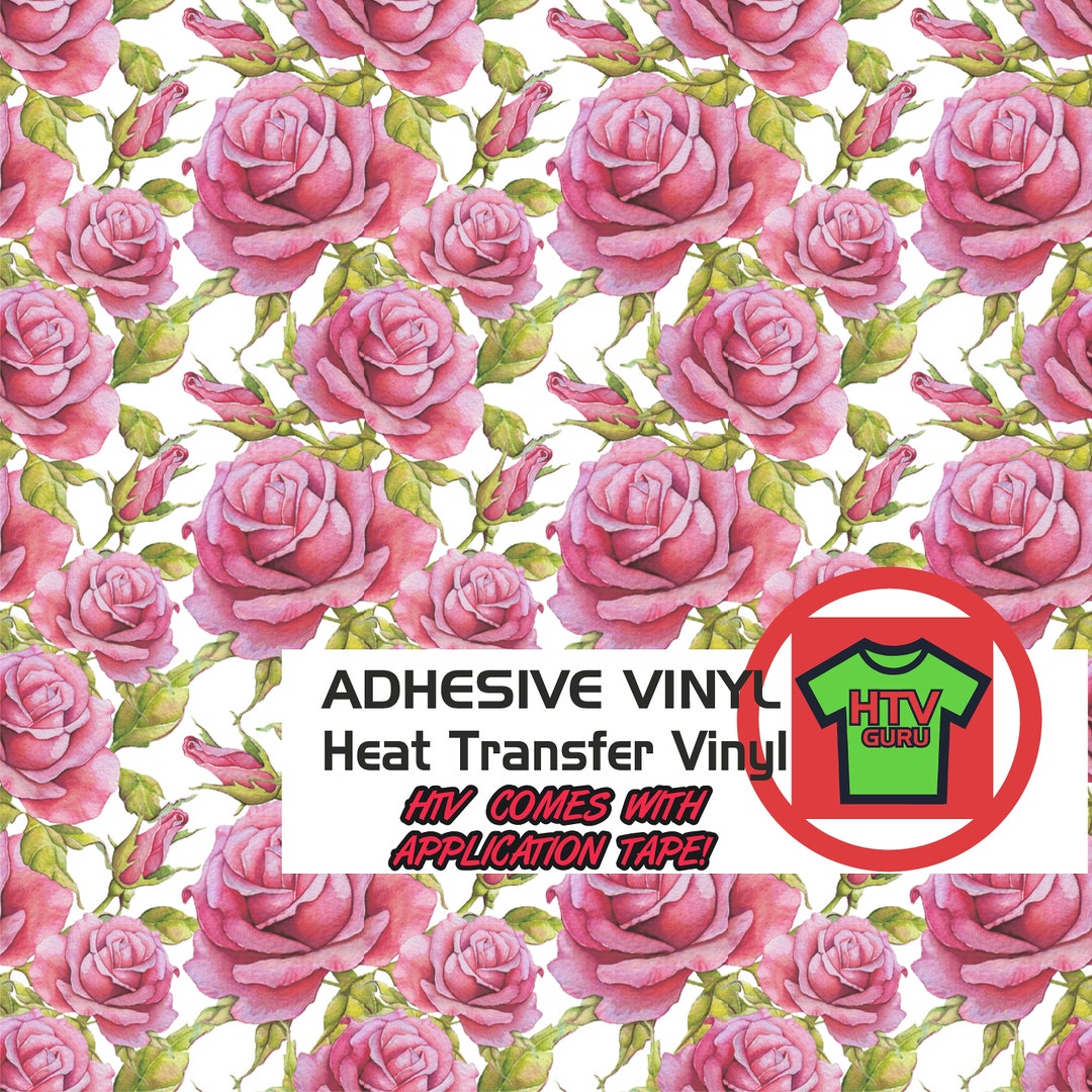 Shabby Pink Watercolor Floral, Printed Vinyl, Adhesive Vinyl, Heat Transfer  Vinyl, Pattern Heat Transfer, Printed HTV or ADHESIVE, Iron On 