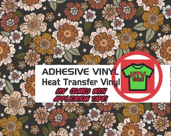 Flowers Printed Pattern Heat Transfer Vinyl  Adhesive Outdoor Vinyl Sheets