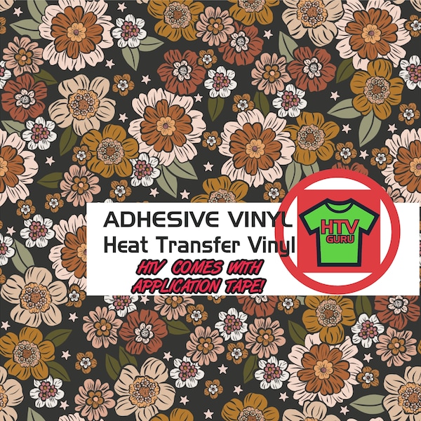 Flowers Printed Pattern Heat Transfer Vinyl  Adhesive Outdoor Vinyl Sheets