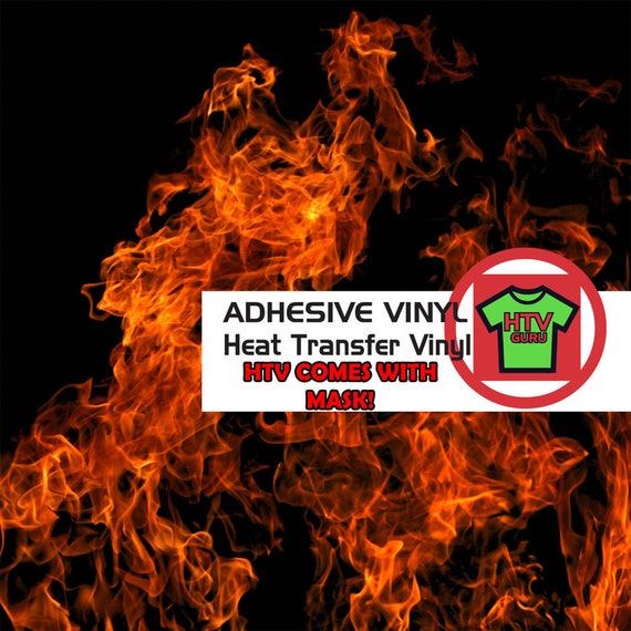 Green flame fire pattern vinyl sheet - HTV - Adhesive Vinyl 