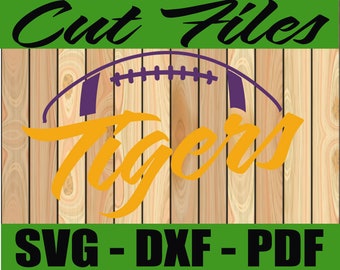 Tigers Football SVG Cutting Files  High School Shirt Designs, Decal Designs High School DXF Design Instant Download.