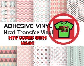 Tribal Aztec Chevron Patterned Vinyl Sheets, HTV & Outdoor Vinyl