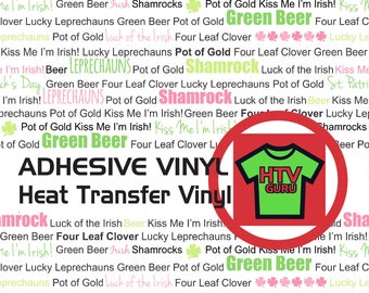 St. Pattrick's Irish Iron On Heat Transfer Vinyl HTV Printed Pattern Vinyl Sheets