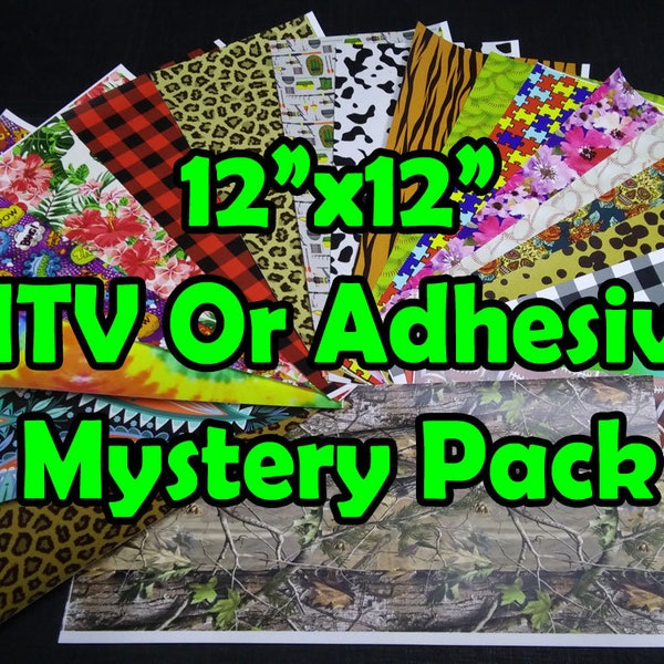 12X12 Printed Pattern HTV Mystery Pack Printed Outdoor Vinyl Grab Bag Oracal 651 Heat Transfer Vinyl