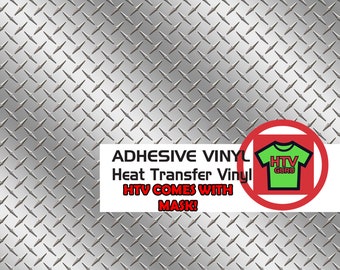 Diamond Plate Vinyl, HTV Iron On pattern, Printed Vinyl Sheets / heat transfer or Outdoor Adhesive Vinyl