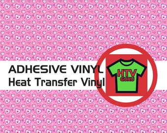 Pink and Purple Hearts HTV Iron On Heat Transfer Vinyl Printed Patterned Vinyl Sheets