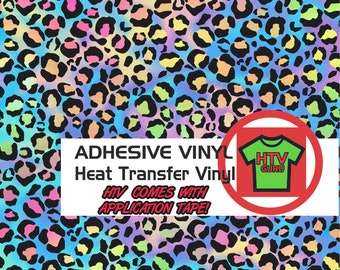 Holographic Leopard Cheetah Printed HTV Pattern Heat Transfer Vinyl  Adhesive Outdoor Vinyl Sheets