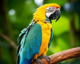 Macaw Parrot | Bird Print | Bird Wall Art Decor | Digital Download | Bird Art Decor | Digital Print | Printable | Parrot Art | Macaw Poster