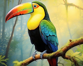 Toucan | Bird Poster | Bird Wall Art | Digital Download | Toucan Bird | Digital Print | Printable | Jungle Art Poster  | Tropical Bird Print