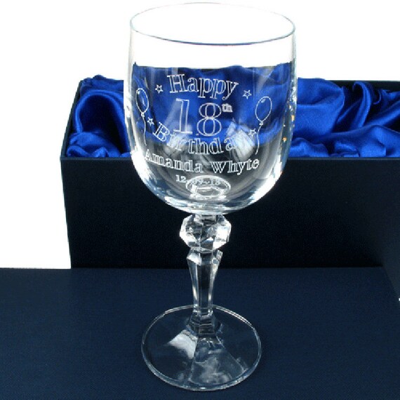 Personalised Birthday Engraved Wine Glass For 18th 21st 30th Etsy