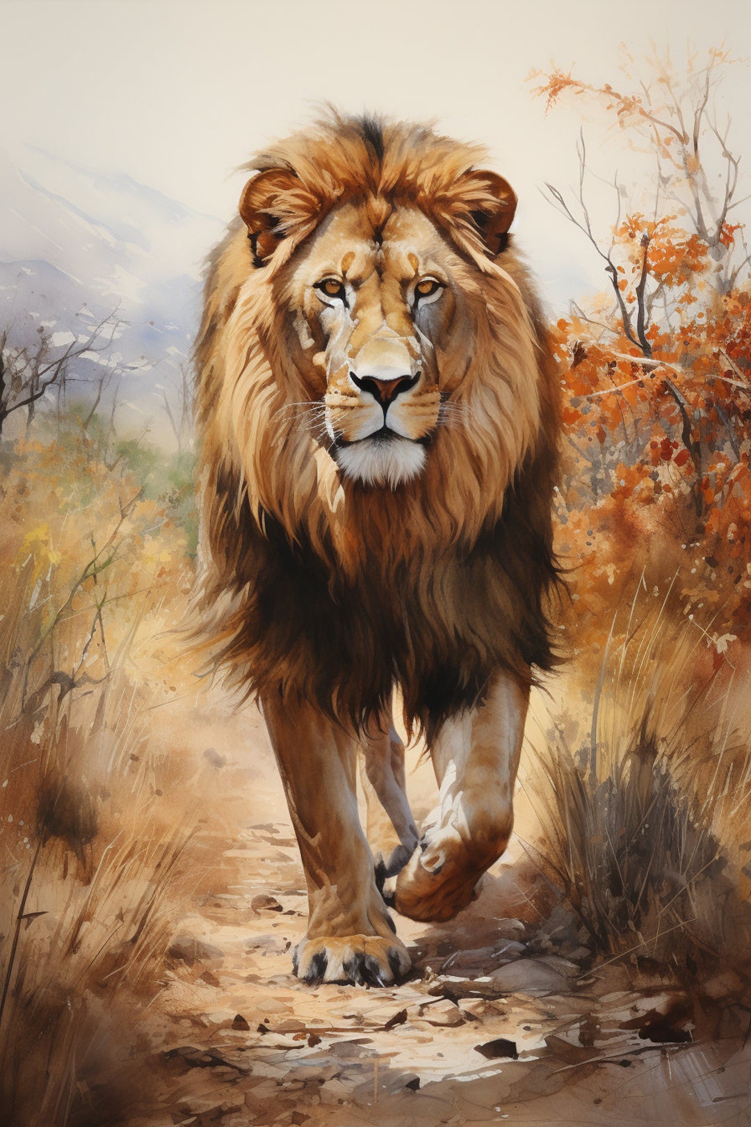 Lion Lion Wall Decor Safari Animal Jungle Print Digital Download ...