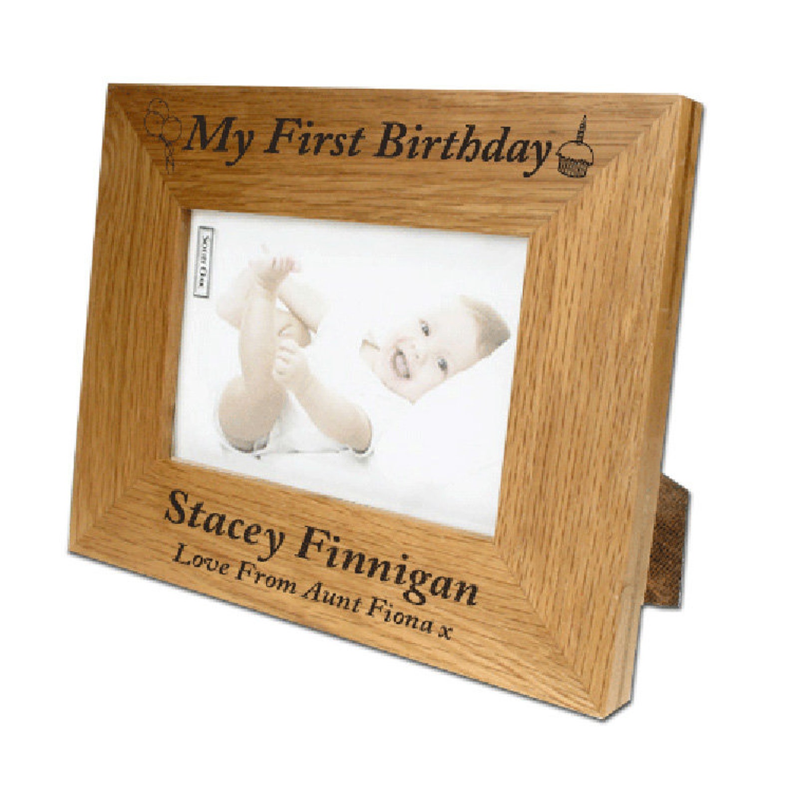 First Birthday Personalised 1st Birthday Oak Frame for Baby - Etsy