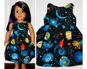 18” Doll Clothes/Outer Space Doll Dress/18" Doll Dress/18 inch Doll Clothes/18 inch Doll Dress/Outer Space Dress