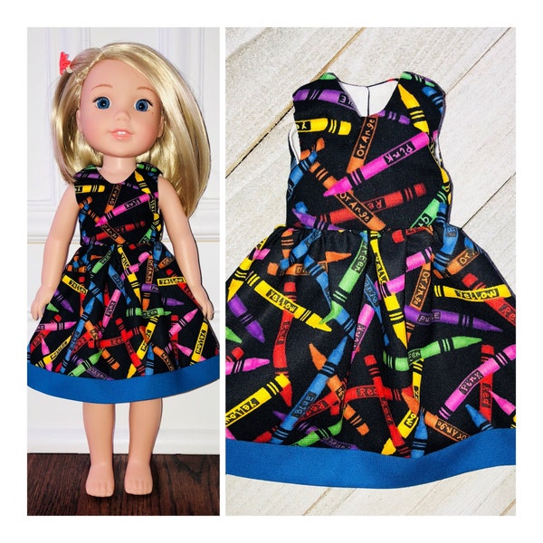 Back to School DEAL!/14.5” Doll Clothes/Wellie Wishers/14.5” Doll Dress/Crayon Doll Dress