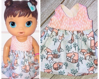 13” Doll Clothes/Baby Alive/Fox Doll Dress/13” Doll Dress/13 Inch Doll Clothes/13 Inch Doll Dress/Fox