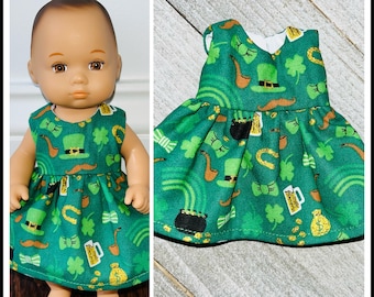 St Patrick’s!/8” Doll Clothes/Caring for Baby/St Patrick’s Day Doll Dress/8 inch Doll Clothes/8 inch Doll Dress/Little Bitty Baby