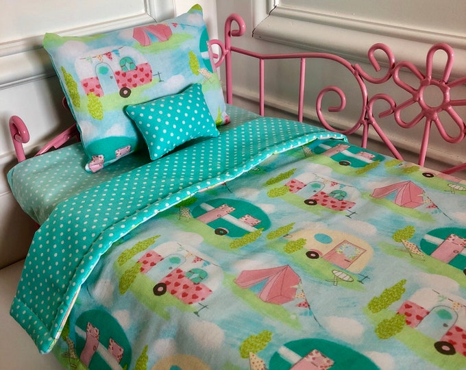 18 Doll Bedding Set/camping Doll Bedding/3pc Doll Bedding Set/18 Inch