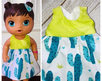 13” Doll Clothes/Cactus Doll Dress/Baby Alive/13” Doll Dress/13 Inch Doll Clothes/13 Inch Doll Dress/Baby Alive Clothes/Cactus