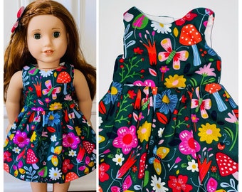 18” Doll Clothes/Wildflowers Dress/18” Doll Dress/18 inch Doll Clothes/18 inch Doll Dress/Wildflowers Doll Dress