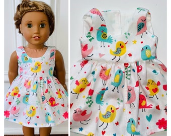 Spring!/Birds Doll Dress/18” Doll Clothes/18” Doll Dress/18inch Doll Clothes/18inch Doll Dress/Birds Doll Dress/Birds