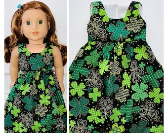 St Patrick’s Day/18" Doll Clothes/Four Leaf Clover Doll Dress/18" Doll Dress/18inch Doll Clothes/18inch Doll Dress/Four Leaf Clover