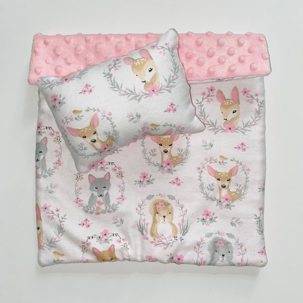 12-16” Doll Bedding Set/Wildlife Animals Doll Bedding/Doll Crib Bedding/Doll Cot Bedding/12-16 inch Doll Bedding Set/2pc Doll Bedding Set