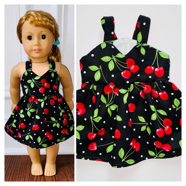 Summer!/18” Doll Clothes/Cherries Doll Dress/18” Doll Dress/18 inch Doll Clothes/18 inch Doll Dress/Cherries Doll Sundress/Cherries