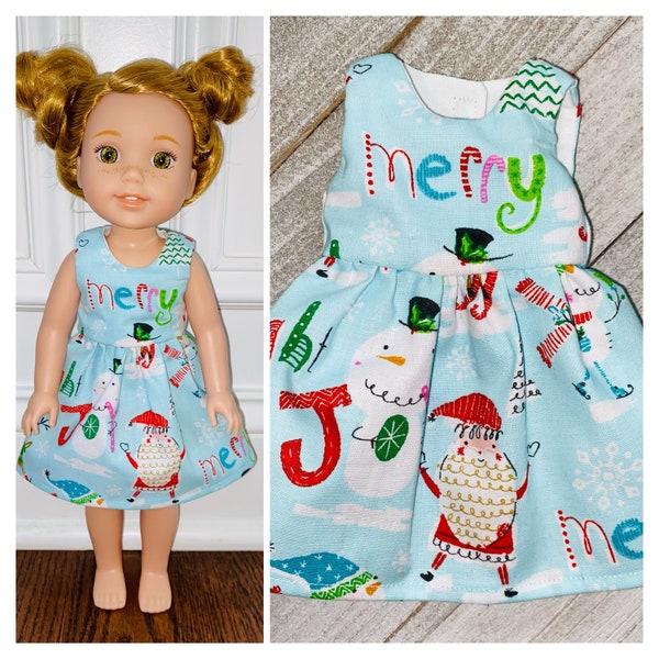 Holiday!/Merry Christmas Cheer Dress/14.5” Doll Clothes/Wellie Wishers/14.5” Doll Dress/14.5 inch Doll Clothes/14.5 inch Doll Dress